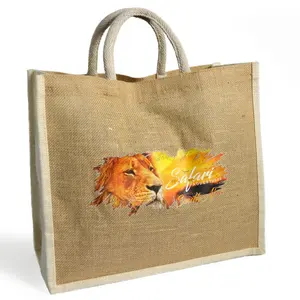 Wholesale Jute Bags Eco-Friendly Fancy Jute Bag Multipurpose Handbag With Zip & Handle for Sale