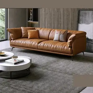 Luxus braunes Leder Liebessofa Möbel Möbel Sofa-Set Luxus Wohnzimmer Türkisch