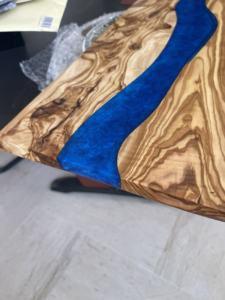 Planche à découper Intercraft en bois naturel et résine, design rivière, 30 cm, rectangulaire, pour petit-déjeuner, outil de cuisine intelligent en époxy - Product Image 2