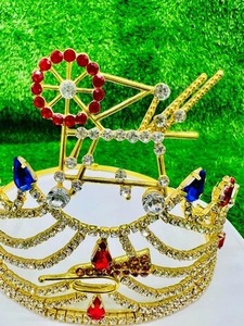 Couronne HOJ réglable en or avec strass, couronne maçonnique HOJ, Héroïnes de Jéricho, couronne grand-worthy en or avec étui 2025 - Product Image 3