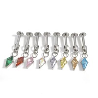 Boucles d'oreilles à dos plat en Titane F136 avec Zircone cubique et pendentif cerf-volant, bijoux de piercing pour cartilage d'oreille, vente en gros