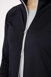 Sweat à capuche équestre pour femme, col montant, thermique, panneaux en nylon softshell, coupe-vent, respirant, imperméable, haute qualité - Product Image 5