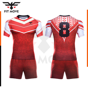 เครื่องแบบรักบี้สำหรับผู้ชายเครื่องแบบรักบี้พิมพ์สีฟ้าพิมพ์ซับลิเมชันตามสั่งมาใหม่ - Product Image 2