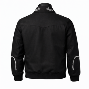 Chaqueta bomber bordada con cremallera, estilo casual, ropa de calle de diseñador, chaqueta bomber personalizada de invierno para hombre - Product Image 2