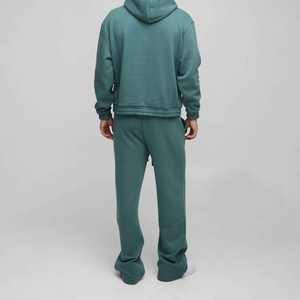 Fabricant personnalisé Baggy Flare empilé Jogging Survêtement Baggy vierge à capuche et pantalon de survêtement Ensemble Hommes Survêtement - Product Image 5