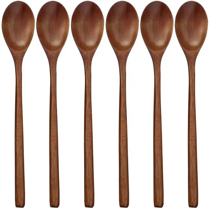 Metier di alta qualità in legno naturale bambù Scoop cucina spezie tè miele strumenti per il caffè cucchiaino da minestra, cucchiaio di bambù Set di 6 pezzi