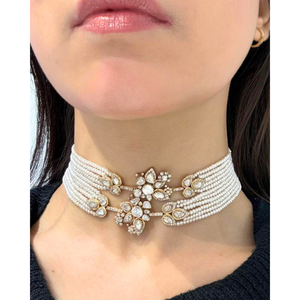Bracelet manchette et collier ras-du-cou Polki Pulse Fashion - Product Image 2