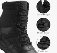 Bottes de travail tactiques en cuir pour hommes, style jungle, à lacets, avec embout en acier, anti-perforation, antidérapantes, bottes de sécurité
