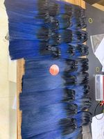 Os bleu cheveux raides vierge cuticule cheveux alignés échantillon gratuit paquets de cheveux vierges avec fermeture prix de gros