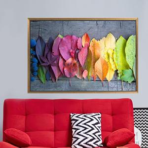 Elegant Autumn Canvas Print: Colorful <b>Leaf</b> Wall <b>Art</b> Decoration,1P:Gold Framed - Product Image 1