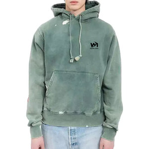 Sudaderas con capucha de secado rápido, transpirables, básicas, con lavado ácido para hombre, impresión de logotipo personalizada, alta calidad, precio económico, sudaderas con capucha para hombre con lavado ácido. - Product Image 1