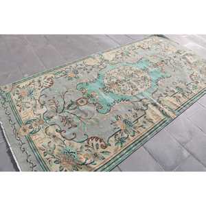 Grand tapis turc de 4,6 x 9,2 pieds, tapis persan bleu vintage - Product Image 2