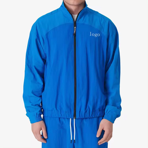 Chándal con logotipo personalizado de alta calidad, cremallera inferior/cremallera para correr, bloque de Color de carga, Gimnasio Deportivo, conjunto cortavientos con cremallera completa, chándales - Product Image 4