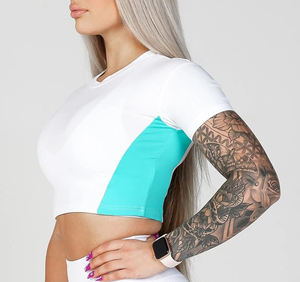 Venta al por mayor de las mujeres Crop Top Camisas Ropa de calle de las mujeres de manga corta crop top camisetas personalizadas 100% algodón mujeres recortadas camisetas - Product Image 5