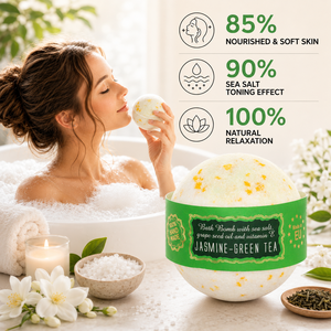 Bain de Luxe Harmonie Thé Vert au Jasmin 145g – Artisanat Premium Bio, Parfum Personnalisé, Couleur, Bien-être, Spa, Usage Domestique, UE - Product Image 2