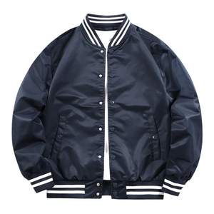 Chaqueta universitaria de poliéster Premium para hombre, estilo bombardero de béisbol, manga larga, a prueba de viento, con botones, ropa de abrigo universitaria - Product Image 3