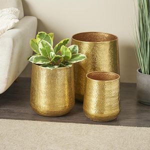 Florero de metal chapado en oro de diseño moderno Decoración lujosa para el hogar para arreglos florales impresionantes - Product Image 3