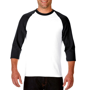 Etiquetas gratis Imprimir y colgar Etiquetas Camiseta personalizada Impresión de alta calidad 100% algodón Unisex Tamaño 34 Manga Raglan Camiseta para hombres - Product Image 1