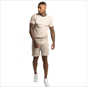 Conjunto Deportivo de Verano para Hombre de 2 Piezas, Talla Grande, Poliéster/Algodón, Negro, MOQ Bajo - Product Image 2