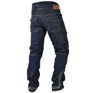 Dark blue <b>mens</b> <b>biker</b> <b>jeans</b> with CE Certified protection and removable knee protectors for added safety made in Pakistan - Product Image 6