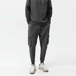 Survêtement 100% coton français éponge gris armure inversée plaine surdimensionnés hommes survêtements et logo personnalisé - Product Image 4