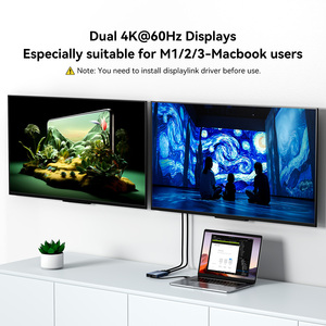 Acasis <span class=keywords><strong>USB</strong></span> để HDMI adapter 4K 60Hz, 2 HDMI & 3 cổng <span class=keywords><strong>USB</strong></span>-A, 100W PD sạc, DisplayLink cho Mac - Product Image 5