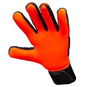 Gants de gardien de but de football en cuir rouge et noir, paume en latex, adhérence optimale, doigts complets, bracelet réglable pour les matchs et l'entraînement en extérieur - Product Image 3