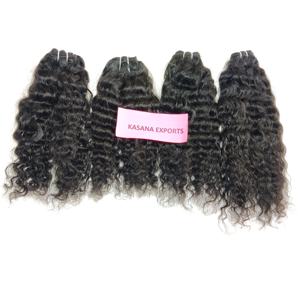Extensions de cheveux indiens Remy Kinky Curl pour femmes, cuticule alignée de couleur noire naturelle, cheveux humains non humains traités chimiquement - Product Image 2