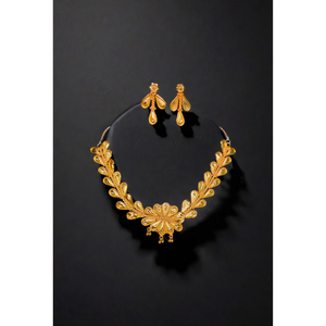 Acheter Collier Boucles d'Oreilles Ensemble avec 22K Plaqué Or Unique Conçu Femmes Porter Collier Boucles d'Oreilles Ensemble Bijoux - Product Image 1