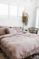 Ensemble de linge de lit en tissu décoloré rose pastel 3 pièces drap de lit plat respirant Portable plié literie portable pour la maison mariages vente