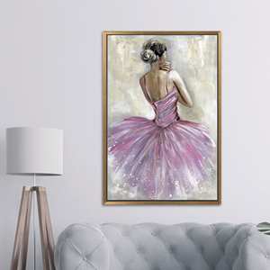 Elegante Obra de Arte Impresa en Lienzo para Decoración Moderna del Hogar |   Diseño plano sin textura, con marco dorado - Product Image 1