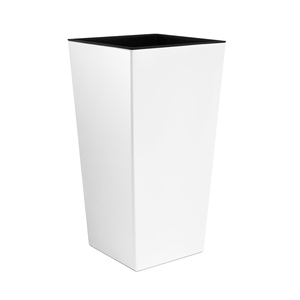 Vaso da fiori in plastica Zanvic Urbi da 26,6 litri con rivestimento interno, 27 x 27 x 50 cm, bianco - Product Image 1