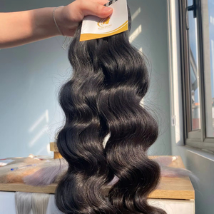 Paquete de ondas sedosas de cabello Remy vietnamita crudo de Super doble dibujado para niñas negras Bleach Friendly 100% MOQ 100g Precio al por mayor - Product Image 1