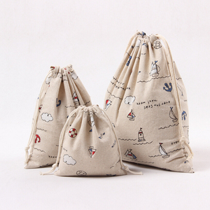 Elegante bolso de lujo de algodón puro con cordón con logotipo personalizado de lona y material de malla para regalo disponible para la venta - Product Image 5