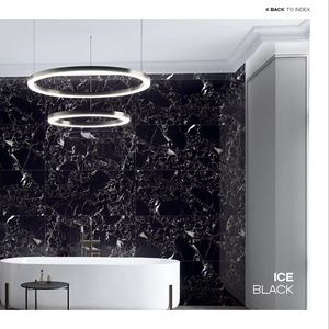 กระเบื้องพอร์ซเลนสีดำ ICE เงาสูง ป้องกันลื่น ดีไซน์ยุโรปสมัยใหม่  ต้านเชื้อแบคทีเรีย สำหรับใช้ภายใน ขนาด 600x1200 มม. - Product Image 1