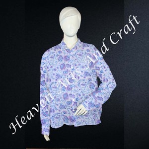 เสื้อเชิ๊ตผ้าฝ้ายของผู้หญิงทำด้วยมือสวยงามเสื้อเชิ๊ตพิมพ์ลายแบบอินเดียน้ำหนักเบามีสไตล์ทรงหลวมลำลองสำหรับฤดูร้อนตามธรรมชาติ - Product Image 2
