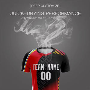 Camiseta de Fútbol en Oferta, Uniforme de Fútbol Transpirable Hecho 100% de Poliéster de Secado Rápido, Uniforme de Fútbol Unisex con Nombre de Equipo Personalizado - Product Image 3