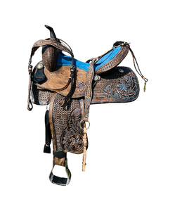 Juego de tachuelas de cuero genuino de primera calidad, monturas de carreras occidentales e inglesas para montar a caballo - Product Image 4