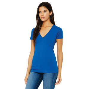 Airlume-Camiseta de algodón peinado y anillo para mujer, camiseta de manga corta con cuello en V profundo, 100% oz, 4,2 - Product Image 2