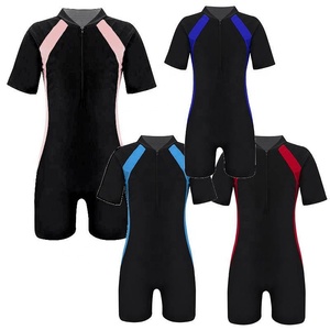 Traje de baño de una pieza unisex para niños y niñas de 3 a 12 años, Mono corto para nadar, entrenamiento, vacaciones, Parque Acuático - Product Image 1
