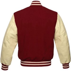 Veste universitaire pour hommes manches en cuir véritable et laine mélangée Letterman Boys College Varsity Jackets XS-5XL - Product Image 4