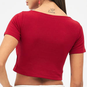Professional Manufacturer Solid Color Crop Top <b>T</b>-<b>Shirt</b> Good Design Lightweight Plus Size Crop Top <b>T</b>-<b>Shirt</b> - Product Image 2