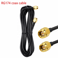 Câble coaxial RG174 avec connecteurs SMA mâle vers RPSMA mâle, sertissage SMA vers SMA pour extension RG-174, fil de cuivre pour antenne coaxiale
