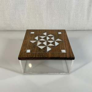 Elegant Handcrafted Acrylic <b>Storage</b> <b>Box</b> with Natural Inlay Lid for Luxury Chocolate & Sweet Perfect for Ramadan & Arabic Gifting - Product Image 1
