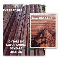 OEM ODM PVC Hoja de teja de terracota Resina plástica Telha Pvc Colonial Lmina Tipo Espaola Asa Pvc Azulejos españoles