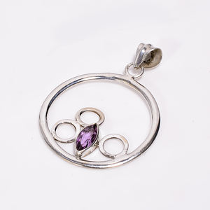 Colgante de Amatista Púrpura Natural, Plata de Ley 925, Colgante Boho Hecho a Mano, Collar con Colgante, Joyería para Regalo de Navidad - Product Image 2