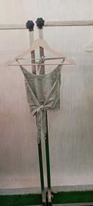 Débardeur décontracté dos nu à col licou avec motif géométrique brodé Tassel Short Length Tank Top pour les saisons de printemps et d'automne - Product Image 3