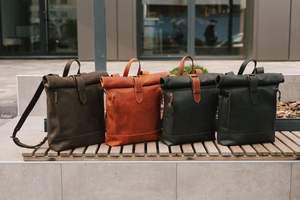 Mochila de viaje de cuero Rolltop hecha a mano, mochila para portátil premium, mochila para portátil, 2017 - Product Image 6