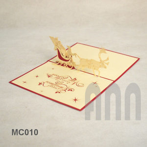 High Quality Custom Printed 3D Santa <b>Paper</b> Greeting Cards Perfect Souvenir 'Thank You' for Christmas Day - Product Image 1