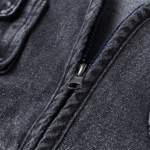 Chaleco vaquero personalizado para hombre, prendas de vestir con bolsillos con cremallera, chaleco vaquero Cargo, ropa de calle de Hip Hop, chaleco vaquero para hombre con cierre de cremallera - Product Image 5